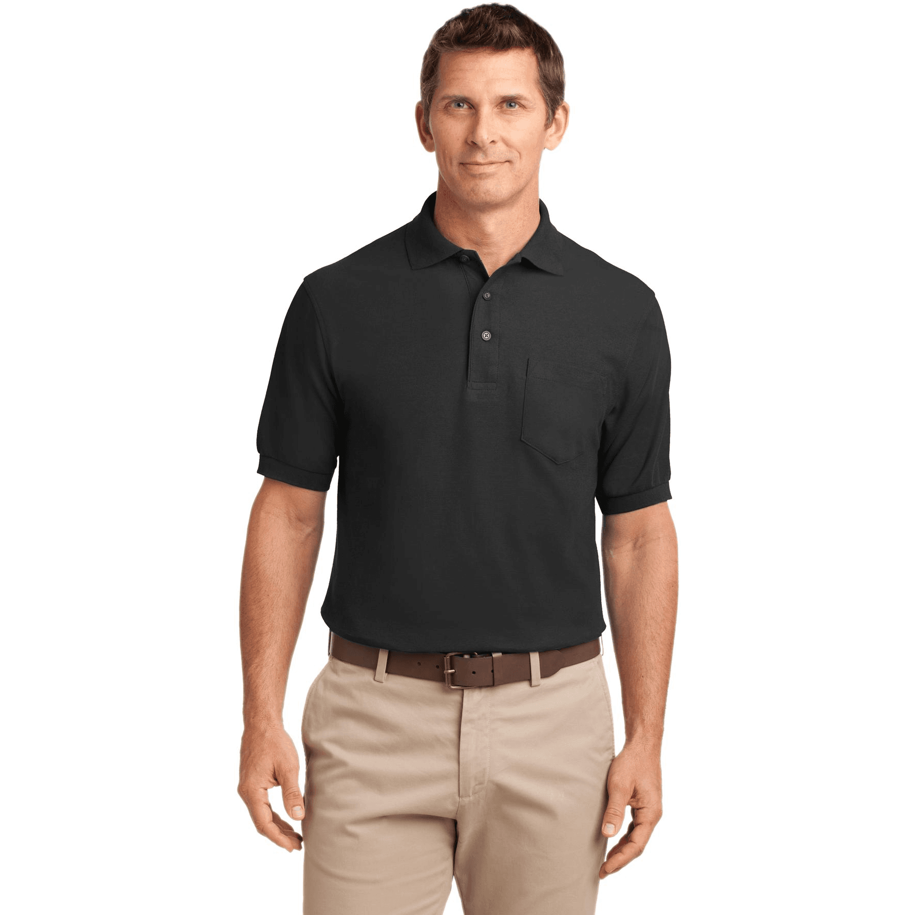 Silk Touch Polo with Pocket.