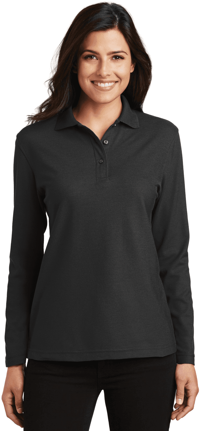 Women's Silk Touch Long Sleeve Polo.