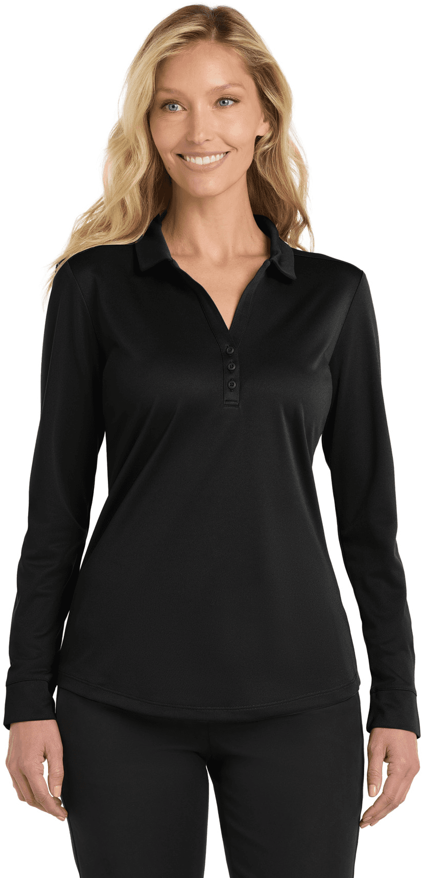 Women's Silk Touch   Performance Long Sleeve Polo.