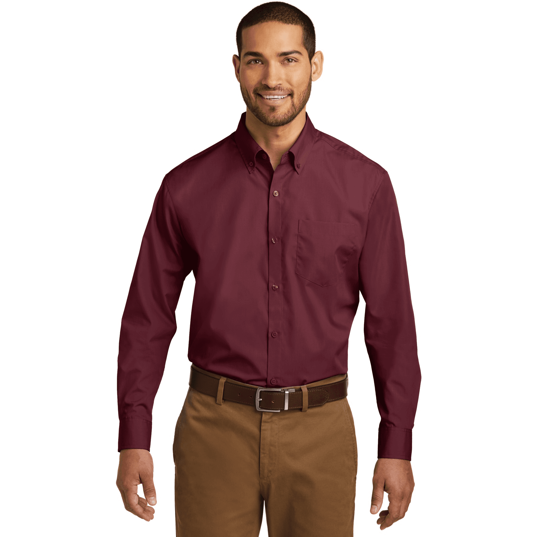 Long Sleeve Carefree Poplin Shirt.