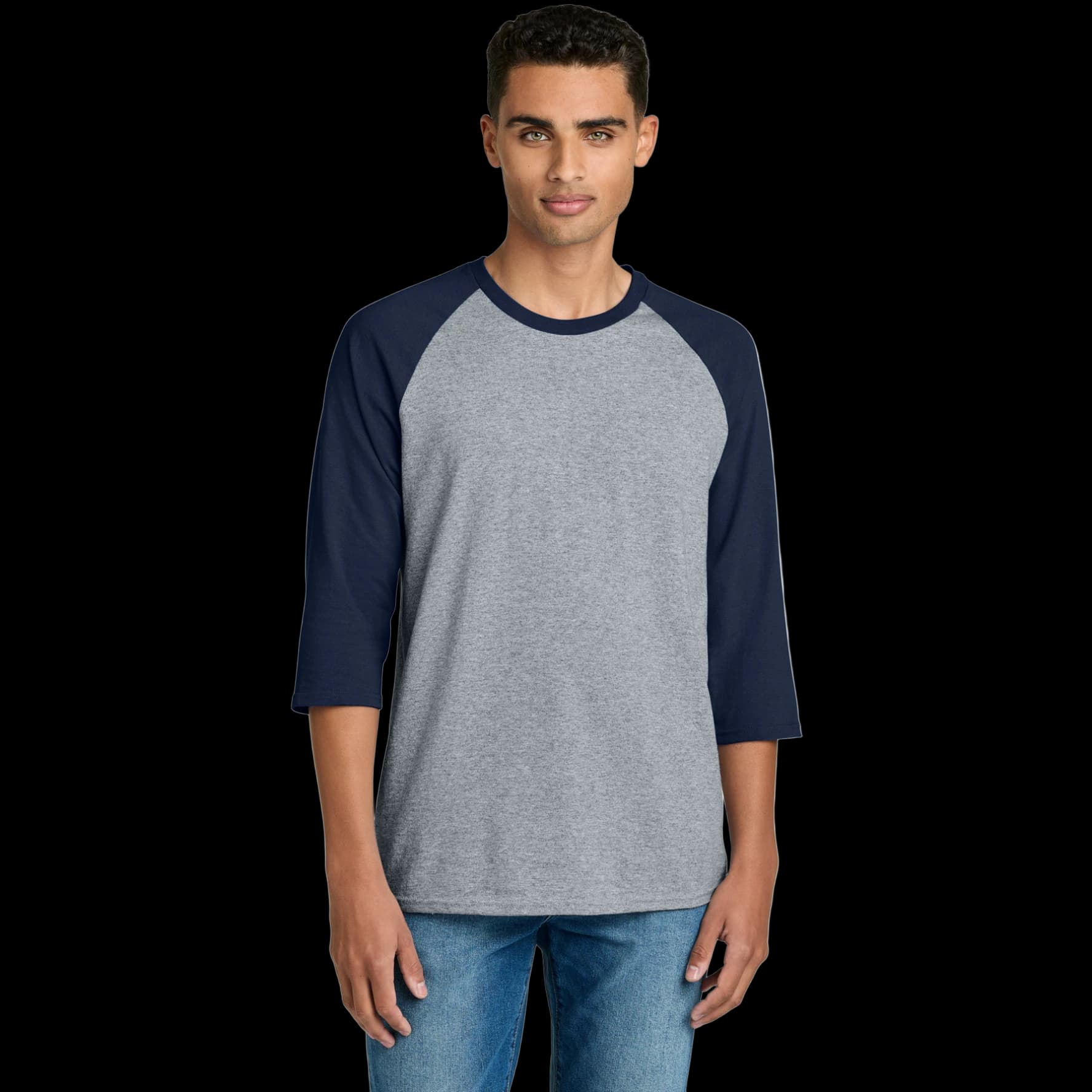 Heavy Cotton 3/4-Sleeve Raglan T-Shirt.