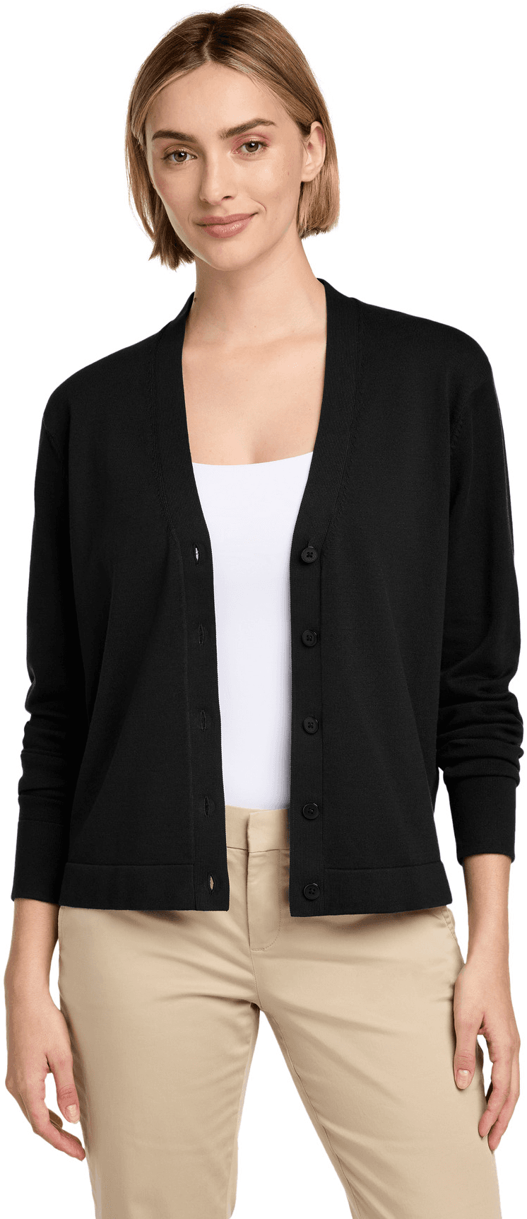 Women's Cotton Stretch Cardigan Sweater