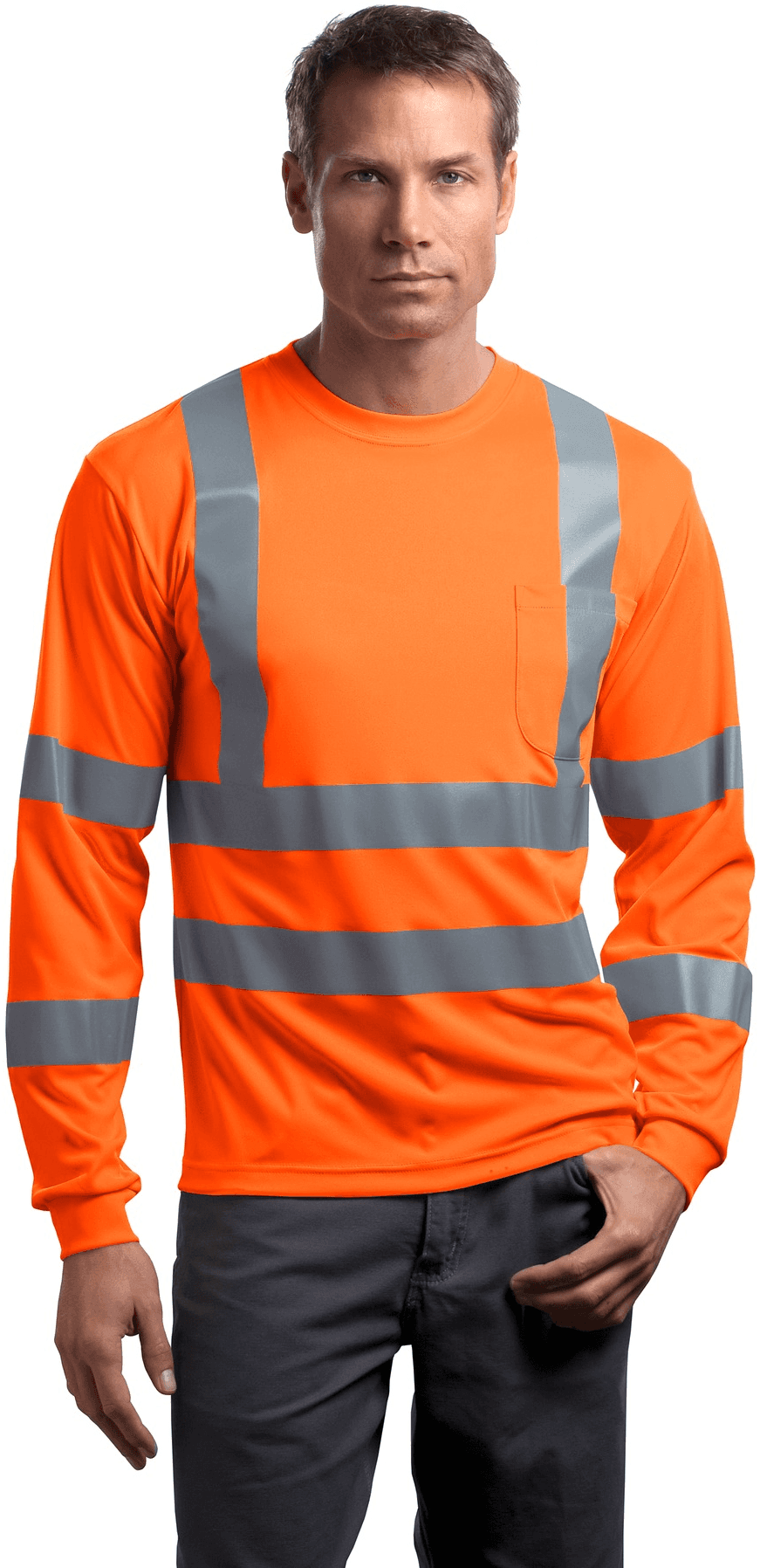 ANSI 107 Class 3 Long Sleeve Snag-Resistant Reflective T-Shirt.