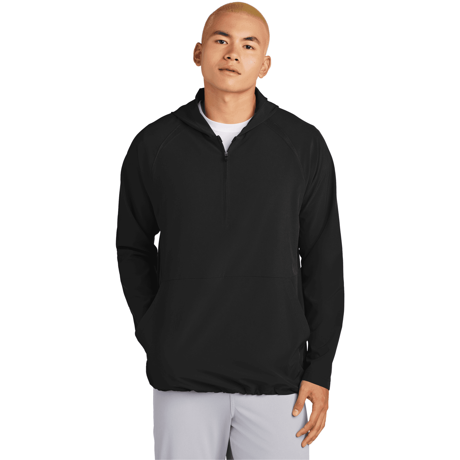 Repeat 1/2-Zip Long Sleeve Hooded Jacket
