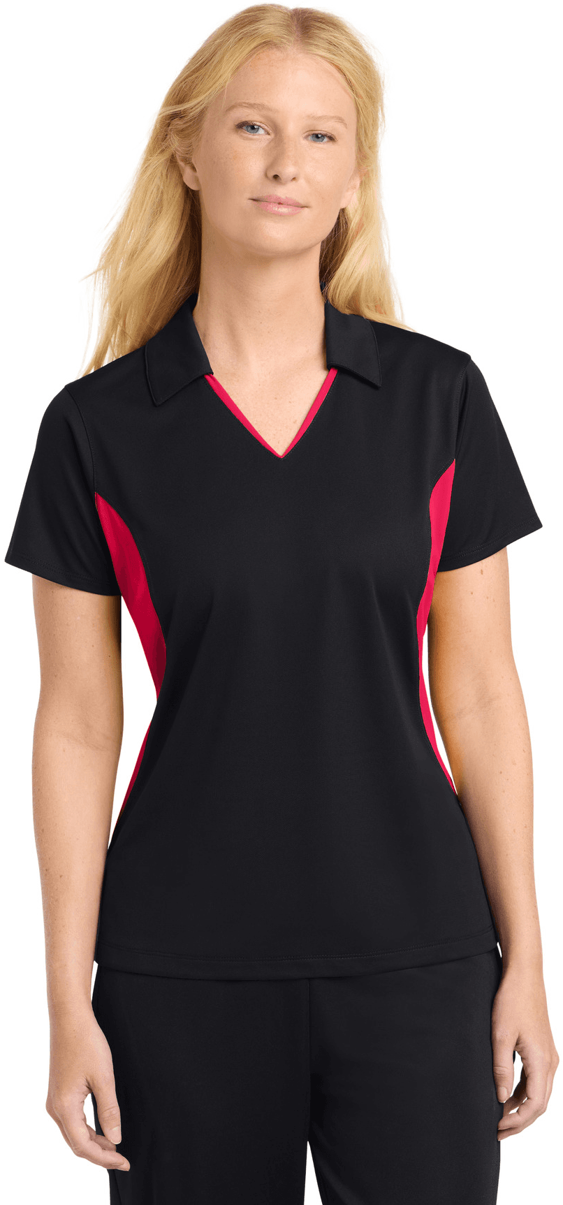 Women's Side Blocked Micropique Sport-Wick Polo.