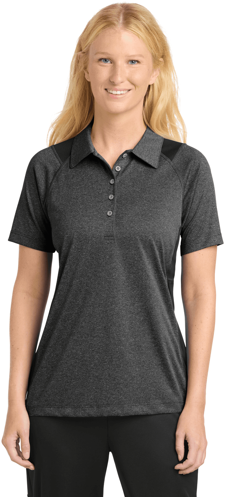 Women's Heather Colorblock Contender Polo.