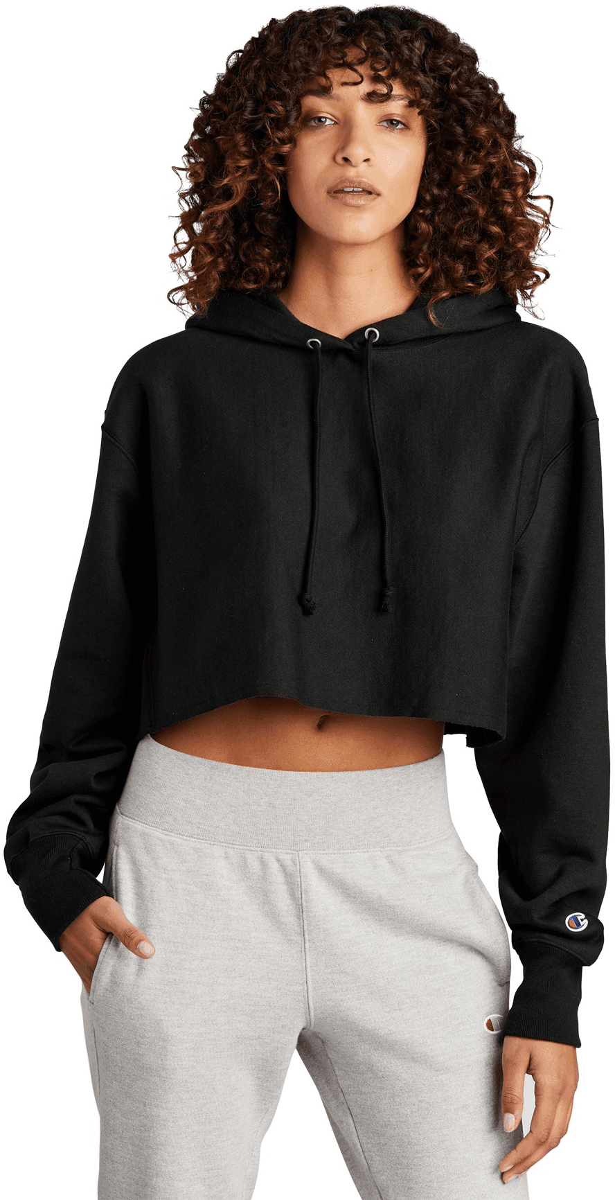 Women's Reverse Weave Cropped Cut-Off Hooded Sweatshirt