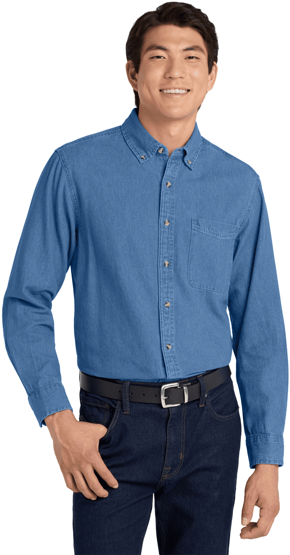 Tall Long Sleeve Denim Shirt.